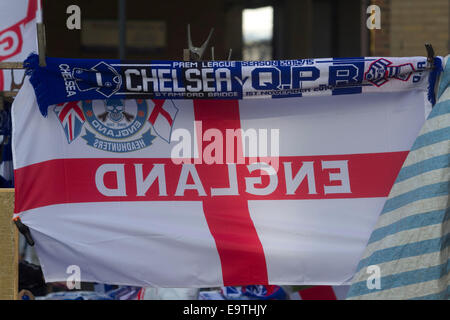 Londra, UK, 1 novembre 2014. I fan di arrivare a Stamford Bridge per la Barclays Premier League per il London derby match tra Chelsea FC e Queens Park Rangers Foto Stock