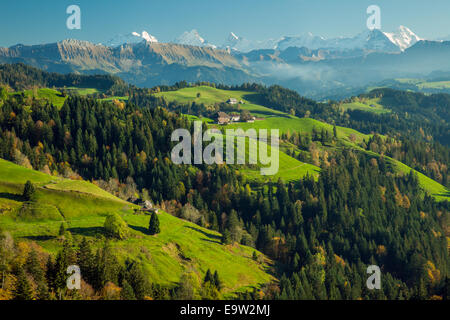 Pomeriggio autunnale nella Emmental regioin, cantone di Berna, Svizzera. Foto Stock