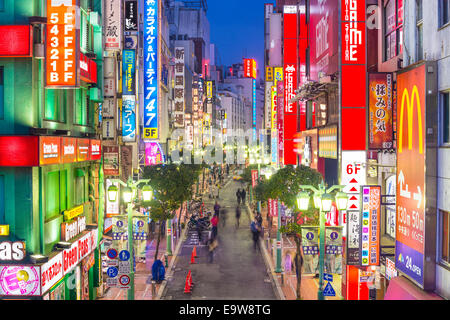 TOKYO, Giappone - 17 dicembre 2012: la vita notturna nel quartiere theShinjuku. La zona è una famosa vita notturna e il quartiere a luci rosse. Foto Stock