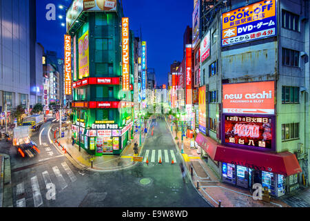 TOKYO, Giappone - 17 dicembre 2012: la vita notturna nel quartiere theShinjuku. La zona è una famosa vita notturna e il quartiere a luci rosse. Foto Stock