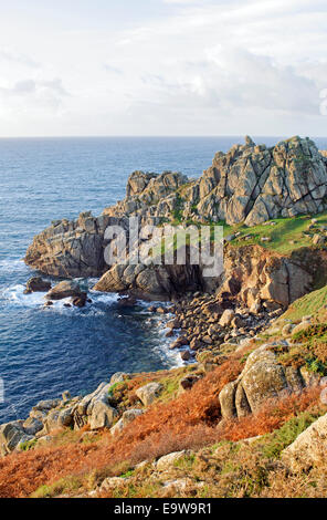 Treryn Dinas scogliere un età di ferro hill fort vicino Treen in Cornwall, Regno Unito Foto Stock