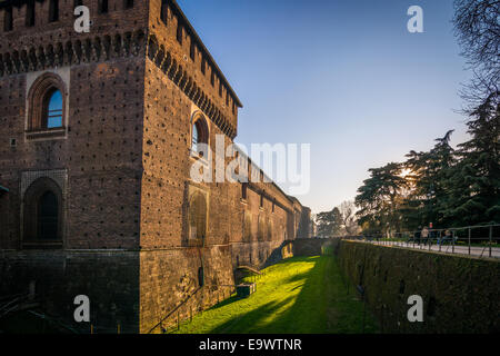 Una bella vista di una architettura del castello Sforzesco,Milano.italia Foto Stock