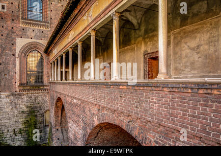 Una bella vista di una architettura del castello Sforzesco,Milano.italia Foto Stock