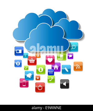 Il Cloud Computing concetto illustrazione vettoriale Foto Stock