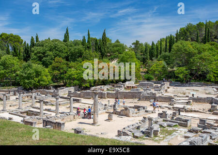 Glanum città romana Rovine di San Remy de Provence, Provenza, Francia Foto Stock