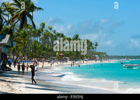 Dominikanische Republik, Osteno, Punta Cana, Bavaro, Strand von El Cortecito Foto Stock