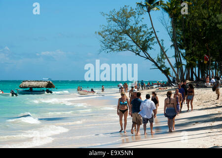 Dominikanische Republik, Osteno, Punta Cana, Bavaro, Strand von El Cortecito Foto Stock