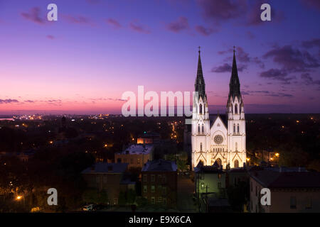 Cattedrale di San Giovanni Battista centro di Savannah in Georgia negli Stati Uniti Foto Stock