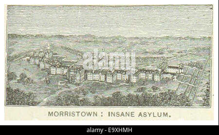 Questa mappa del 1891 raffigura la posizione del manicomio a Morristown, New Jersey, fornendo un'istantanea della sua collocazione geografica all'interno della città durante la fine del XIX secolo. Foto Stock