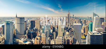 Manhattan vista aerea Foto Stock