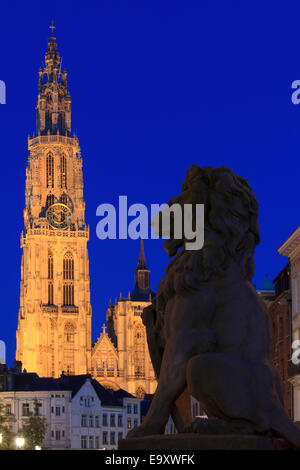 La Cattedrale di Nostra Signora (1521) ad Anversa, in Belgio Foto Stock