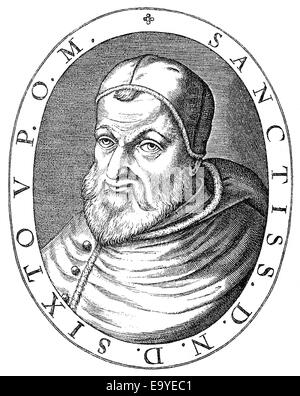 Papa Sisto V o Felice Peretti di Montalto, 1521 - 1590, Papa della Chiesa Cattolica dal 1585-90 Papst Sisto V. oder Felice Foto Stock