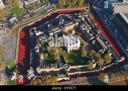 Fotografia aerea della Torre di Londra il papavero Foto Stock