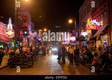 Beale Street a Memphis Tennessee Foto Stock