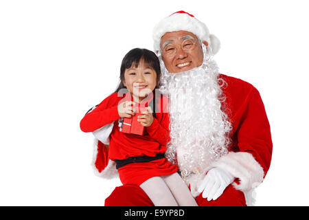 Babbo Natale con la ragazza Foto Stock