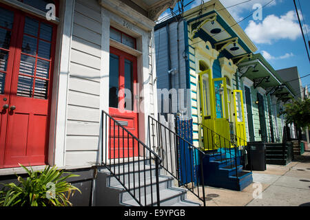 Case colorate. New Orleans, Louisiana Foto Stock