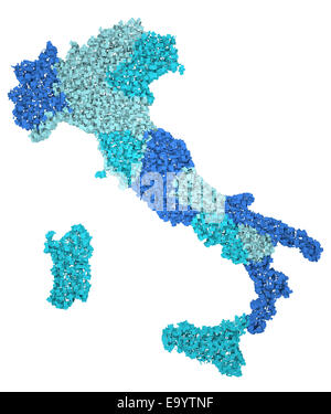 3d blu mappa Italia Foto Stock