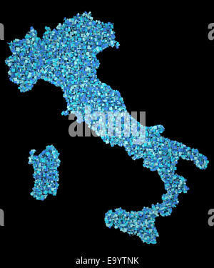 3d blu mappa Italia Foto Stock