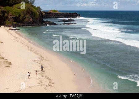 I turisti su le Gris Gris spiaggia sulla punta meridionale di Mauritius Foto Stock