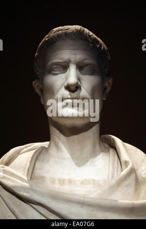 Giulio Cesare. Roman busto in marmo del I secolo d.c. Kunsthistorisches Museum, Vienna, Austria. Foto Stock