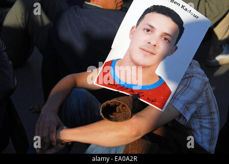 Febbraio 2011, arabo onda rivoluzionaria ha colpito le strade del Marocco Foto Stock