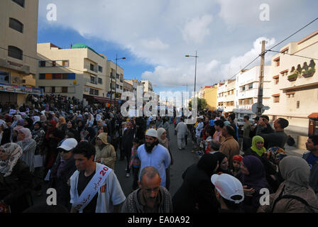 Febbraio 2011, arabo onda rivoluzionaria ha colpito le strade del Marocco Foto Stock