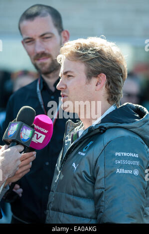 Nico Rosberg, driver per la Mercedes AMG Petronas team di Formula 1, visto presso il circuito delle Americhe, Austin, Texas. Foto Stock