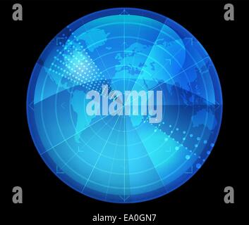 Vettore futuristico astratta blue globe, eps 10 file, gradiente mesh e trasparenza utilizzato Illustrazione Vettoriale