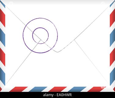 Blank airmail lettera illustrazione su sfondo bianco Illustrazione Vettoriale