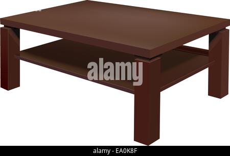 Vector realistico tavolino da soggiorno su sfondo bianco Illustrazione Vettoriale