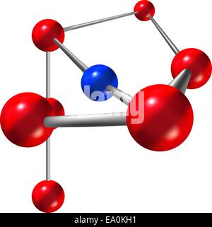 Molecola astratto struttura su sfondo bianco Illustrazione Vettoriale