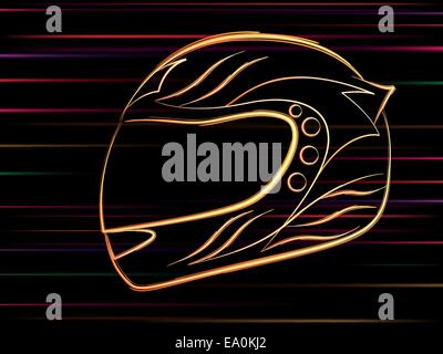 Vettore di moto stilizzata casco Illustrazione Vettoriale