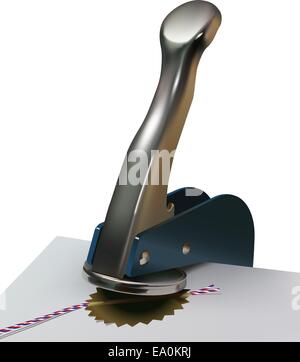 Vector realistico sigillo notarile isolati su sfondo bianco Illustrazione Vettoriale
