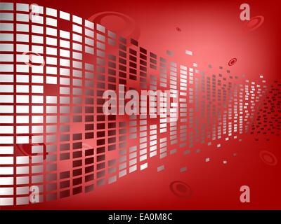 Colore rosso vettore illustrazione astratta con piazze di sfollati Illustrazione Vettoriale