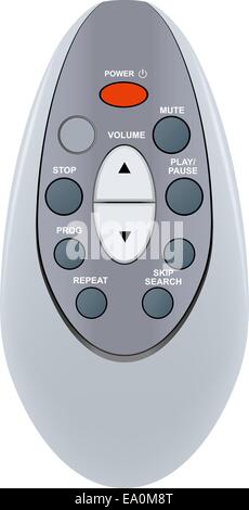 Vector realistico comando remoto su sfondo bianco Illustrazione Vettoriale