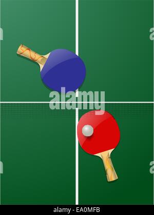 Vector realistico ping pong concetto, eps file10, gradiente mesh e trasparenza utilizzato Illustrazione Vettoriale