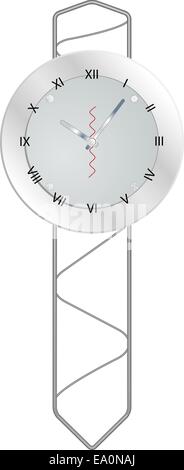 Vector realistico Orologio a parete su sfondo bianco Illustrazione Vettoriale