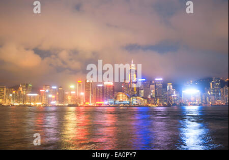 Hong Kong vista notturna Foto Stock