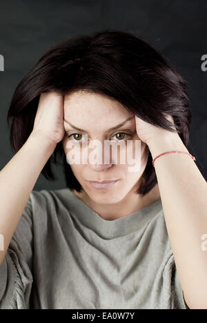 Triste abusato della donna Foto Stock