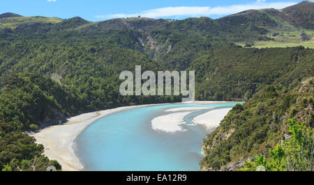 Vista delle Alpi del Sud Nuova Zelanda Foto Stock