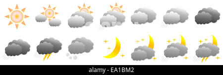 Meteo impostare le icone Foto Stock