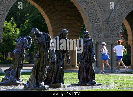 'I Borghesi di Calais' sculture in bronzo di Auguste Rodin presso la Stanford University di Palo Alto, California, Stati Uniti d'America Foto Stock