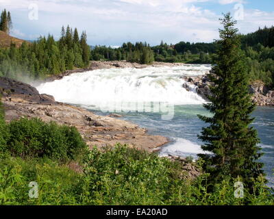 Cascate di Laksforsen Nel Nordland - Norvegia Foto Stock