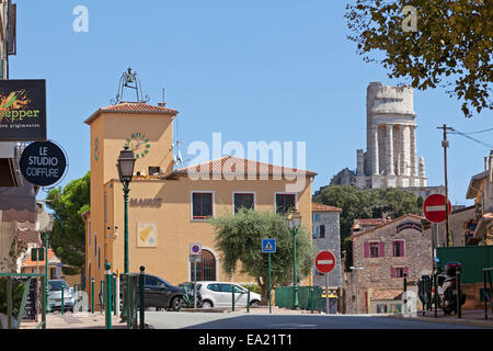 Il monumento della vittoria delle Alpi, La Turbie, Cote d'Azur, in Francia Foto Stock