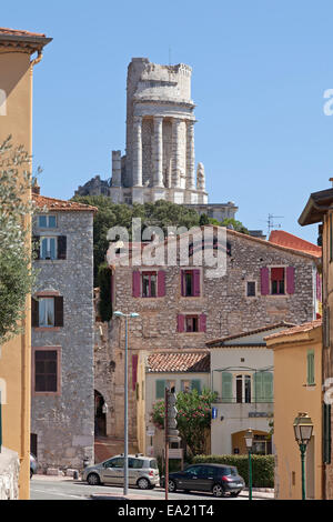 Il monumento della vittoria delle Alpi, La Turbie, Cote d'Azur, in Francia Foto Stock