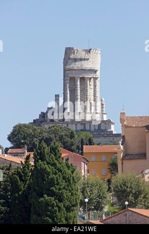 Il monumento della vittoria delle Alpi, La Turbie, Cote d'Azur, in Francia Foto Stock