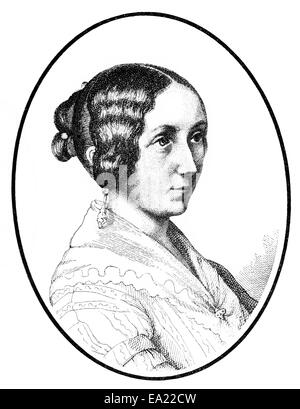 La contessa Ida von Hahn-Hahn, 1805 - 1880, un autore tedesco, Ritratto von Ida Hahn-Hahn Gräfin, 1805-1880, eine deutsche Schriftste Foto Stock