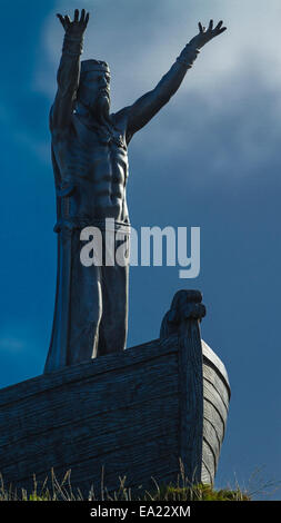 Statua di Manannan Mac Lir presso Binevenagh, Vescovi Road, Castlerock Co Derry Irlanda del Nord Foto Stock