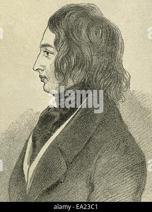 Charles Dickens (1812-1870). Romanziere britannico. Disegno del XIX secolo dal conte d'Orsay. Foto Stock