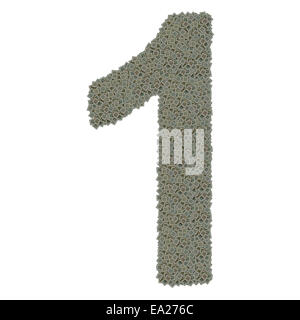 Numero 1 fatta di vecchio e sporco e microprocessori Foto Stock
